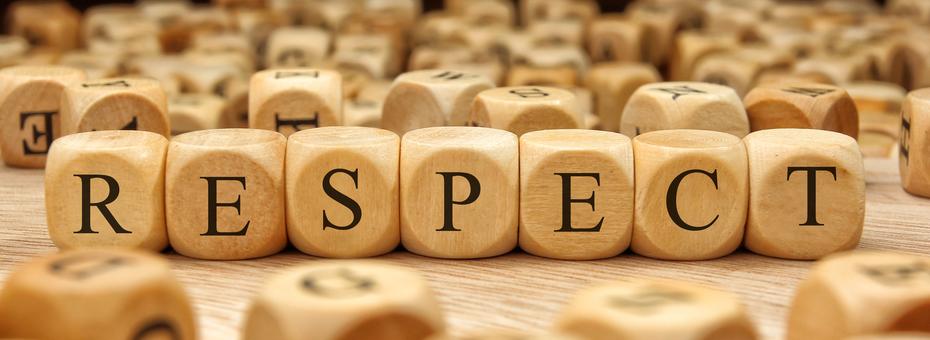 wooden blocks spelling out Respect