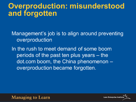 Shook-Overproduction Misunderstood