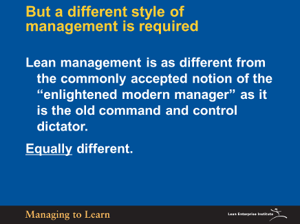 Shook - Lean Requires a Different Style of Management