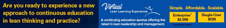 Join hundreds of your lean-thinking peers online at the second annual Virtual  Lean Learning Experience, where you’ll get actionable ideas and inspiration  that will re-energize your lean journey. Featuring a new money-saving, flexible  pricing plan, a VLX Enterprise Subscription gives you—and everyone in your  organization—a new weeklong, live seminar each quarter plus 12 months of access  to the growing archive of recorded seminars. Each seminar will feature at least  six presentations from successful lean practitioners who are leading  their industries.