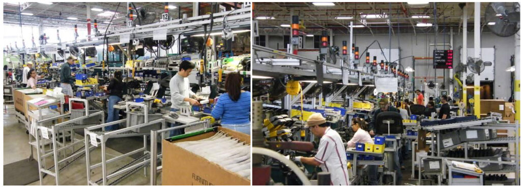 Aeron chair assembly line