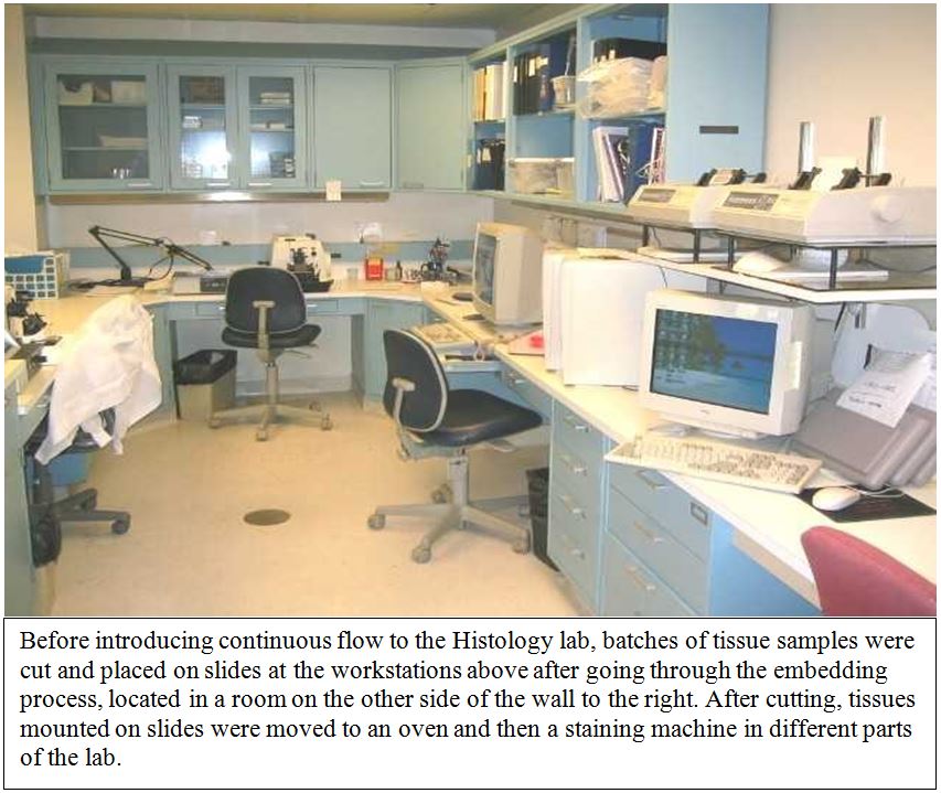 before and after histology lab with improved flow