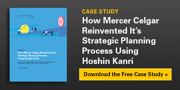 Case Study ebook to download called, "How Mercer Celgar Reinvented It's Strategic Planning Process Using Hoshin Kanri." Download case study