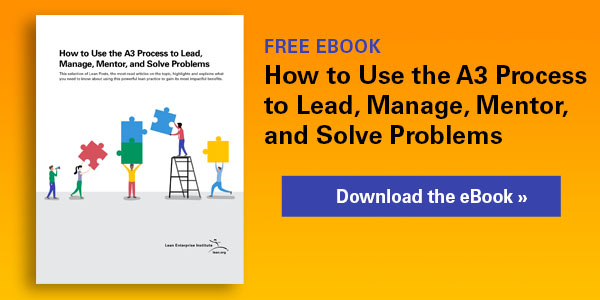 ebook image for How to Use the A3 Process to Lead, manage, Mentor and Solve Problems