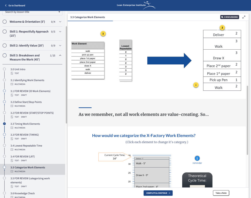 course screen shot